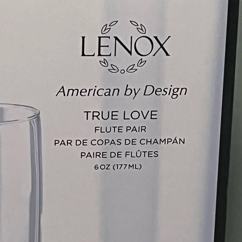 Lenox True Love 2-Piece Toasting Flute Set new